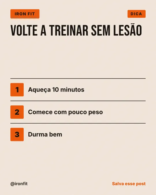 Exemplo de post para academia: Volte a treinar sem lesão