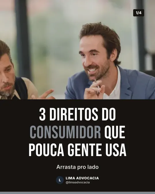 Exemplo de carrossel para advogado: 3 direitos do consumidor que pouca gente usa