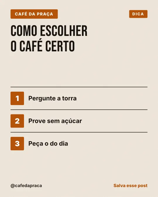 Exemplo de post para cafeteria: Como escolher o café certo