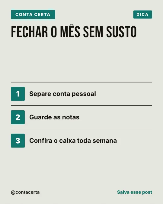 Exemplo de post para contador: Fechar o mês sem susto