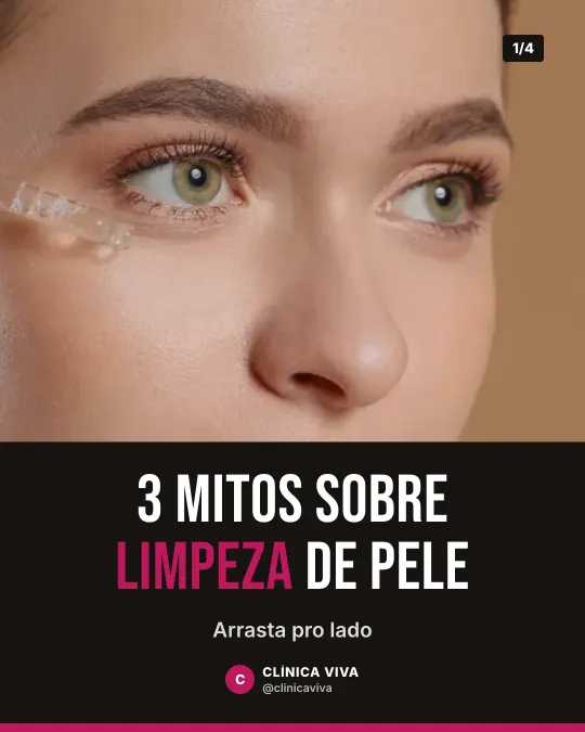 Exemplo de carrossel para clínica de estética: 3 mitos sobre limpeza de pele