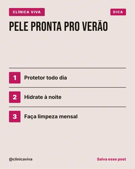 Exemplo de post para clínica de estética: Pele pronta pro verão
