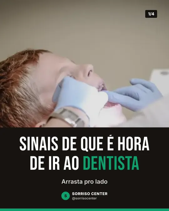 Exemplo de carrossel para dentista: Sinais de que é hora de ir ao dentista