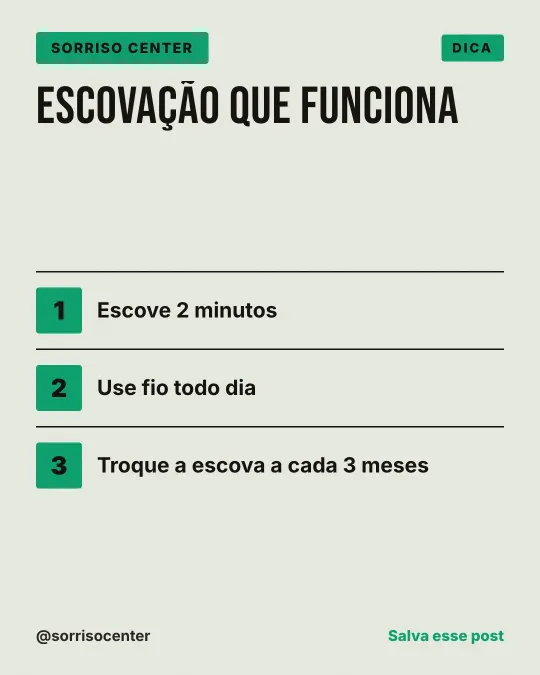 Exemplo de post para dentista: Escovação que funciona