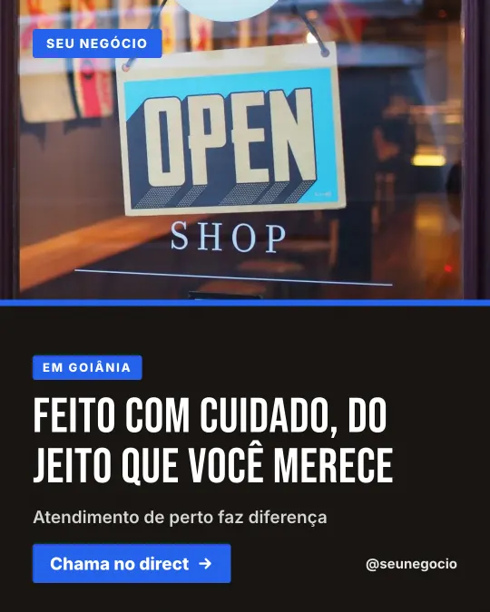 Exemplo de post para pequeno negócio