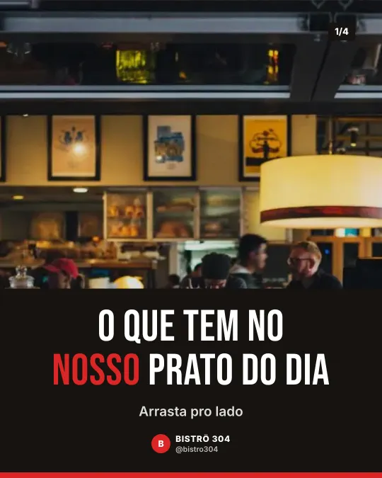 Exemplo de carrossel para restaurante: O que tem no nosso prato do dia