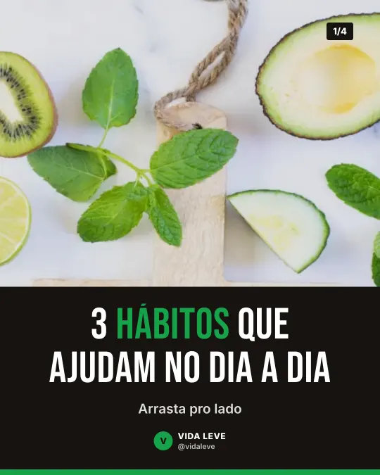 Exemplo de carrossel para nutricionista: 3 hábitos que ajudam no dia a dia